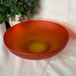 HTF vintage satin amberina fire orange 11” bowl